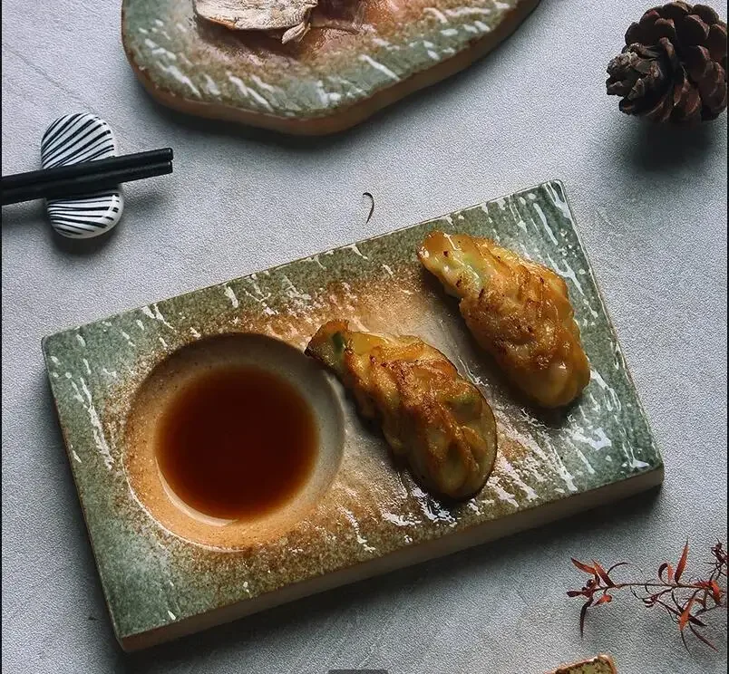 Home Cooking Japanese Food - Vintage Seramik Biftek Tabağı Japon Otel
